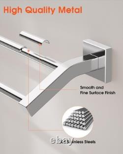 Elegant 24-Inch Heavy-Duty Stainless Steel Double Towel Bar in Polished Chrome