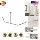 Elegant Chrome-finished Neo-angle Shower Rod Includes Ceiling Support Kit