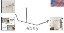 Elegant Chrome-Finished Neo-Angle Shower Rod Includes Ceiling Support Kit