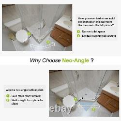 Elegant Chrome-Finished Neo-Angle Shower Rod Includes Ceiling Support Kit