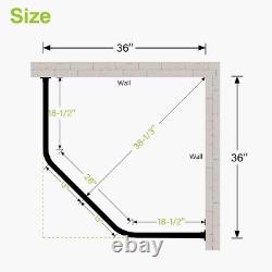 Elegant Chrome-Finished Neo-Angle Shower Rod Includes Ceiling Support Kit