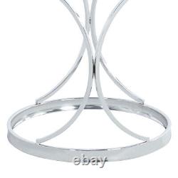 Elegant Tempered Glass Coffee Table Chrome Stainless Steel Base Tea Side Tables
