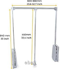 Emuca Pull down hanging rail for wardrobe, pull down wardrobe rail lift
