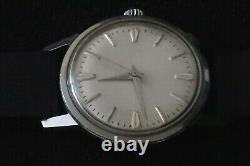 Enicar Mens Dress Watch Mechanical In White & Chrome Dial Black Leather Strap