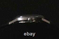 Enicar Mens Dress Watch Mechanical In White & Chrome Dial Black Leather Strap