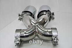 Exhaust Tailpipes Stainless Steel for Porsche 987 Boxster Cayman'05-, 981 2012