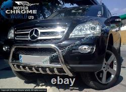 FITS MERCEDES ML W164 BULL BAR CHROME AXLE NUDGE 60mm STAINLESS STEEL 2006-2011