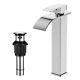 Forious Vessel Bathroom Faucet Chrome, Single Handle Waterfall Bathroom Fauce