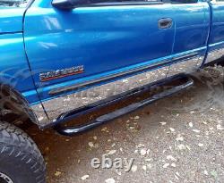 Fit98-2001 Dodge Ram 4 Door Extended /Quad Cab Long Bed Rocker Panel Trim 8.5