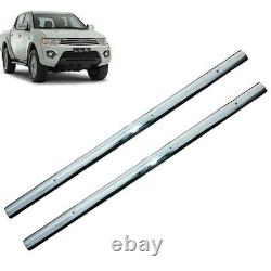 Fit Mitsubishi L200 2005 2015 Aluminium Side Running Boards Bar Steps UK Sel