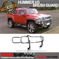 Fits 06-10 Hummer H3 Stainless Steel SS Front Brush Grill Guard Polished Chrome