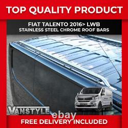 Fits Fiat Talento Lwb 2016 Roof Rails Roof Bars Rack Stainless Steel Chrome