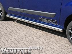 Fits Ford Transit Custom 18 76mm Lwb Side Bars Stainless Steel Chrome Polished