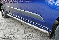 Fits Ford Transit Tourneo Custom Polished Swb Sportline Side Bars S. Steel Chrome