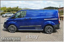 Fits Ford Transit Tourneo Custom Polished Swb Sportline Side Bars S. Steel Chrome