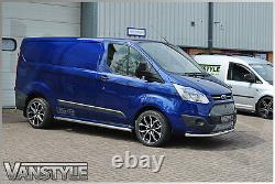 Fits Ford Transit Tourneo Custom Polished Swb Sportline Side Bars S. Steel Chrome