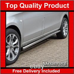 Fits Mercedes Vito Viano W639 Extra Long Xlwb Polished S. Steel Side Bars Chrome