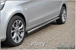 Fits Mercedes Vito Viano W639 Extra Long Xlwb Polished S. Steel Side Bars Chrome