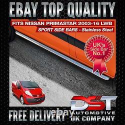 Fits Nissan Parimastar 01-14 Sports Side Bars Lwb Chrome Stainless Steel