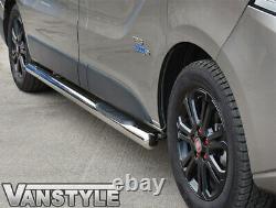 Fits Nissan Primastar 2001-14 76mm Swb 3 Steps Side Bars Stainless Chrome Step
