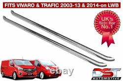 Fits Renault Trafic 2014 Sports Side Bars Lwb Chrome Stainless Steel