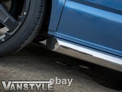 Fits Vw T5 Caravelle 1015 Lwb Chrome Stainless Steel Side Bars Slash Cut