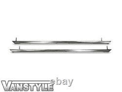Fits Vw T5 Transporter 1015 Lwb Chrome Stainless Steel Side Bars Slash Cut
