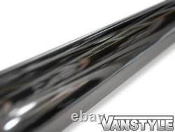Fits Vw T6.1 Transporter 19 Lwb Chrome Stainless Steel Side Bars Slash Cut