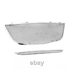 For 11-14 200 Front Upper + Bumper Stainless Steel Mesh Grille Chrome 2pcs