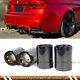 For Bmw M2 M3 M4 Carbon Fiber Stainless Blue Burnt Tip Exhaust Pipe Finisher 4pc