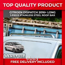 For Citroen Dispatch 16 Long L3 Stainless Steel Roof Rails Bars Polished Chrome