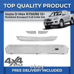 For Isuzu D-max Rt50/rt85 12 Zunsport Polished Chrome Full Mesh Radiator Grille