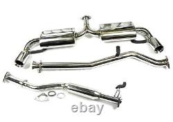 For Mazda Stainless Steel Polished Full Back Downpipe Exhaust Muffler 03-12 RX-8
