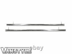 For Vw T5 Transporter 03-15 Lwb 60mm Straight Cut Polished Chrome Steel Side Bar