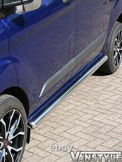 Ford Transit Custom Euro 6 76mm Lwb Side Bars Stainless Steel Chrome Polished
