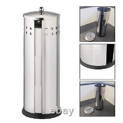 Free Standing Chrome Toilet Paper Roll Holder Bathroom Storage Caddy Organizer