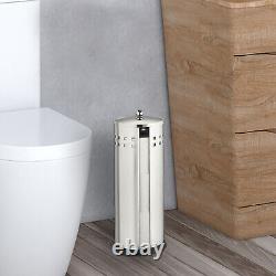 Free Standing Chrome Toilet Paper Roll Holder Bathroom Storage Caddy Organizer