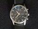 French Connection Chronograph Watch Sample Black And Chrome Dial Leather Strap