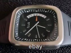 French Connection Fcuk Time Watch Sample Black & Chrome Date Dial Silicone Strap