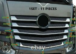 Front Steel Grill 11Pcs Stainless Steel For Mercedes Actros MP4-MP5 Wide Cab