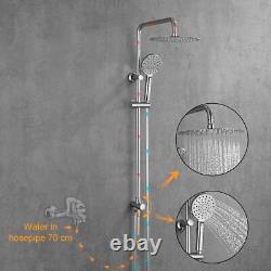 GRIFEMA COLUMNAS-G7005 Modern Chrome Shower Riser Rail Mixer, Round Bathroom