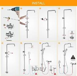 GRIFEMA COLUMNAS-G7005 Modern Chrome Shower Riser Rail Mixer, Round Bathroom