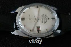 Genivere Calendar Watch 17 Jewel Chrome & Grey Dial Swiss Made Vintage Classic