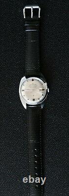 Genivere Calendar Watch 17 Jewel Chrome & Grey Dial Swiss Made Vintage Classic