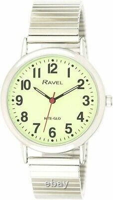 Gents Easy to Read Glow in the Dark Luminous Dial Watch by Ravel Model R. GLEX. 01