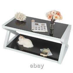 Glass Coffee Table Chrome Stainless Steel Modern Tempered Glass Home 39.2'