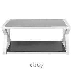 Glass Coffee Table Chrome Stainless Steel Modern Tempered Glass Home 39.2'