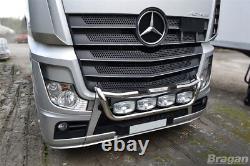 Grill Bar + LEDs For Mercedes Arocs Chrome Stainless Steel Lamps Front Truck