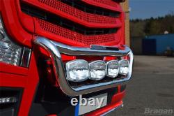 Grill Bar + LEDs For Mercedes Arocs Chrome Stainless Steel Lamps Front Truck