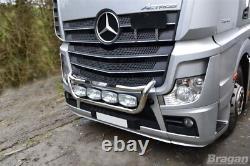Grill Bar + LEDs For Mercedes Arocs Chrome Stainless Steel Lamps Front Truck
